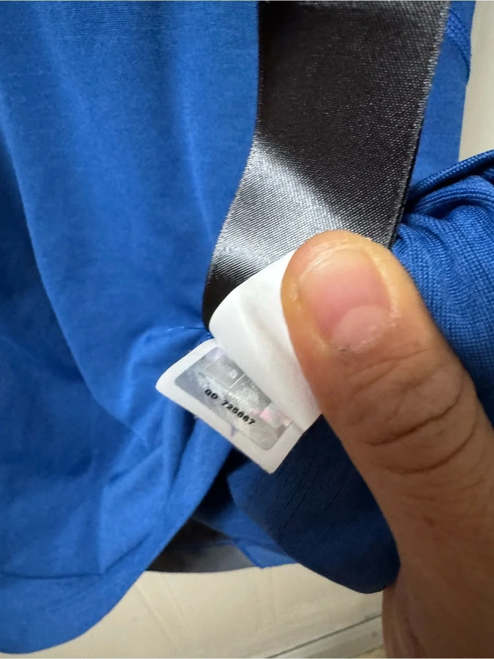 The North Face Blue Quarter-Zip with Gray Panels and Lime Accent